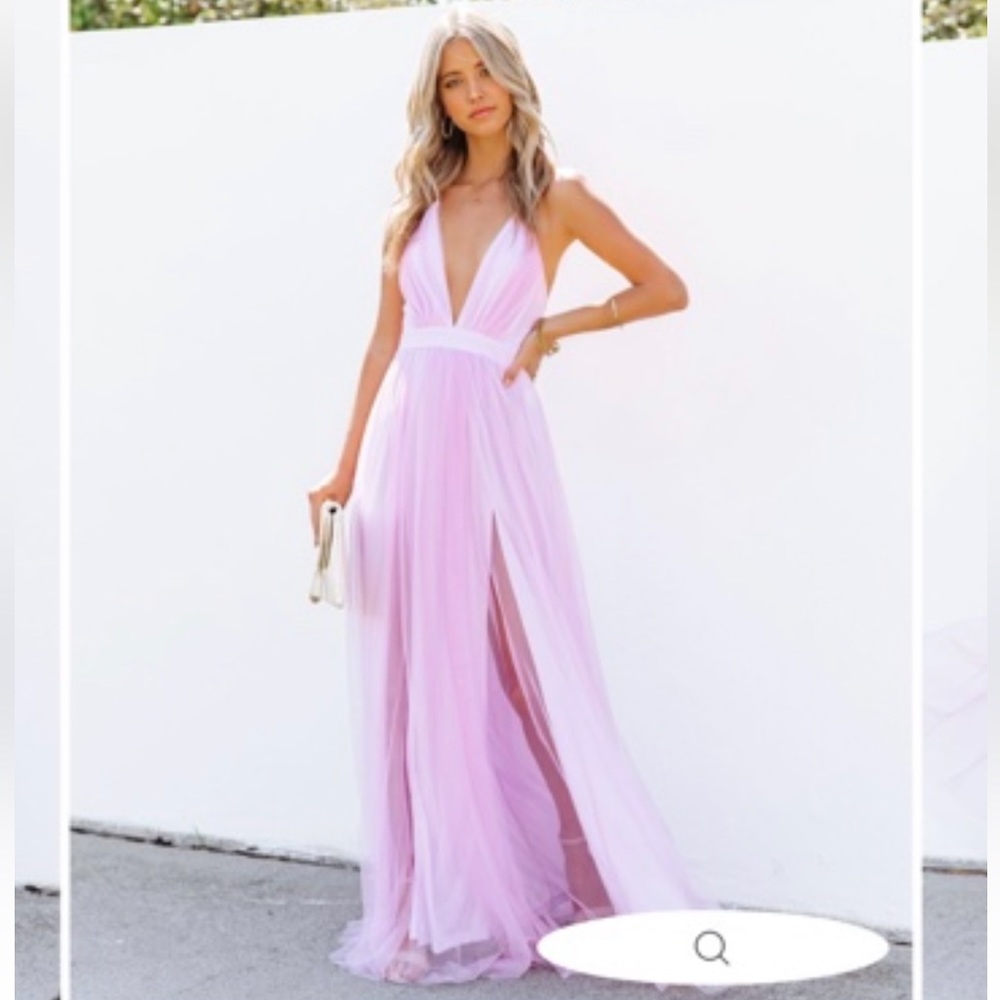 Vici petal dust tulle photoshoot maxi dress lilac lavender purple small NWT